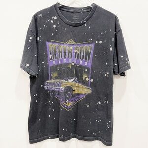 Death Row Records Bleached Graphic Tee Lowrider Car XL Washed Black